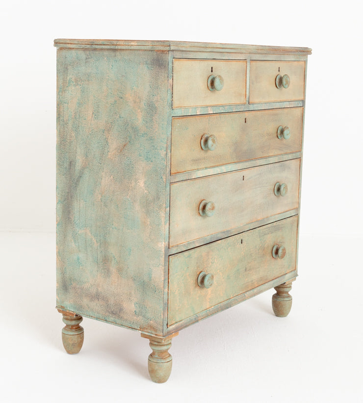 Victorian painted 2 Over 3 Chest of Drawers