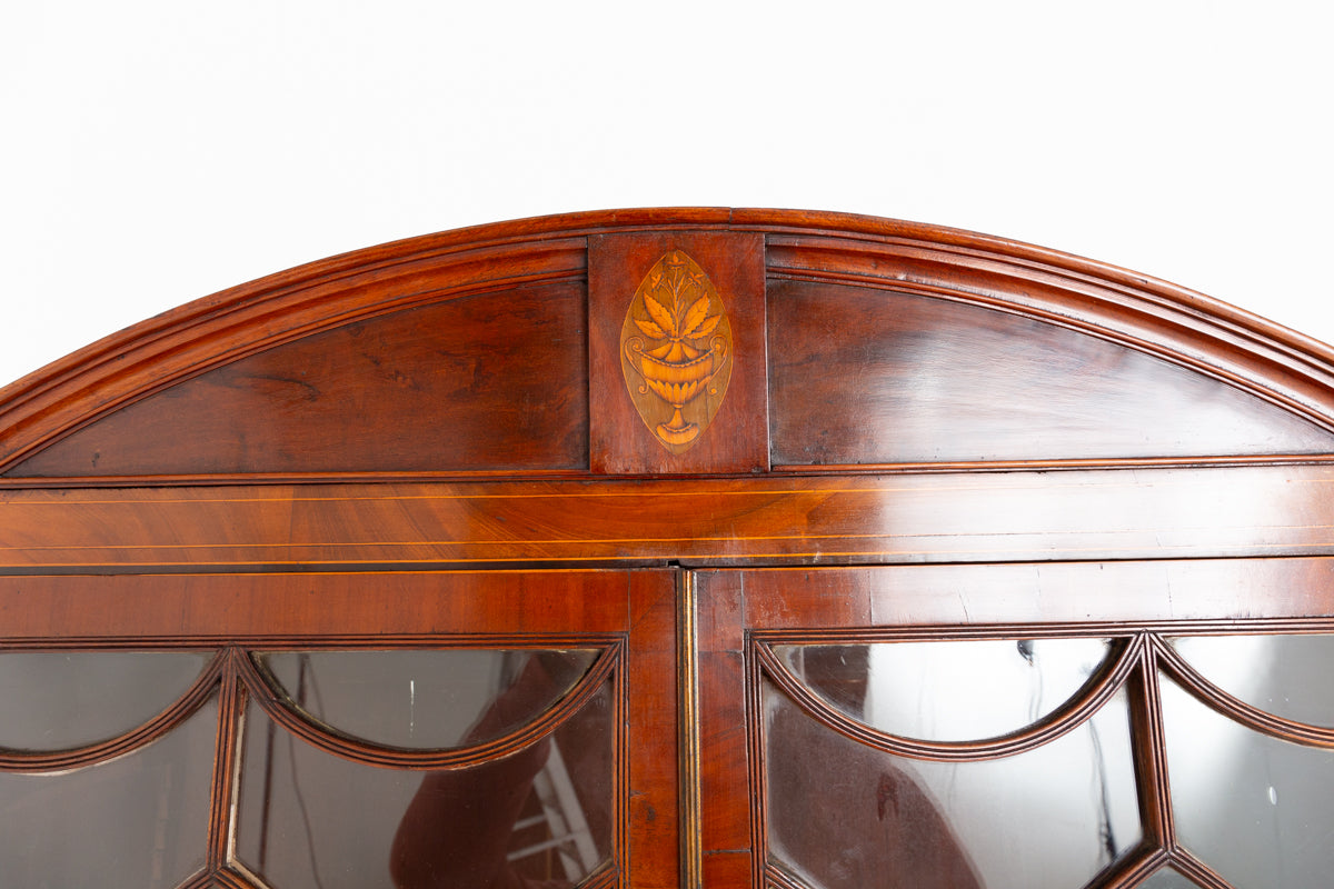 Regency Mahogany Inlaid Secretaire Bookcase