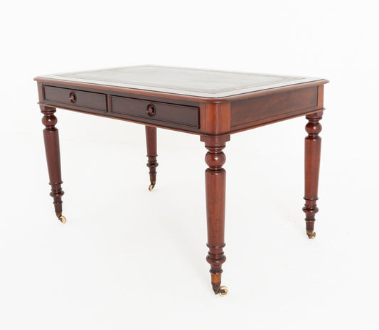 Victorian Mahogany 2 Drawer Writing Table Lined Drawers