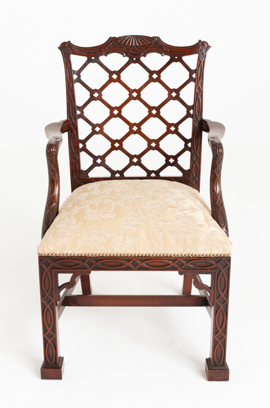 Outstanding Set 0f 14 Chippendale Revival Mahogany Dining Chairs