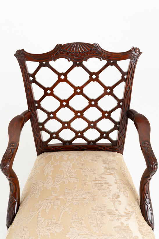 Outstanding Set 0f 14 Chippendale Revival Mahogany Dining Chairs