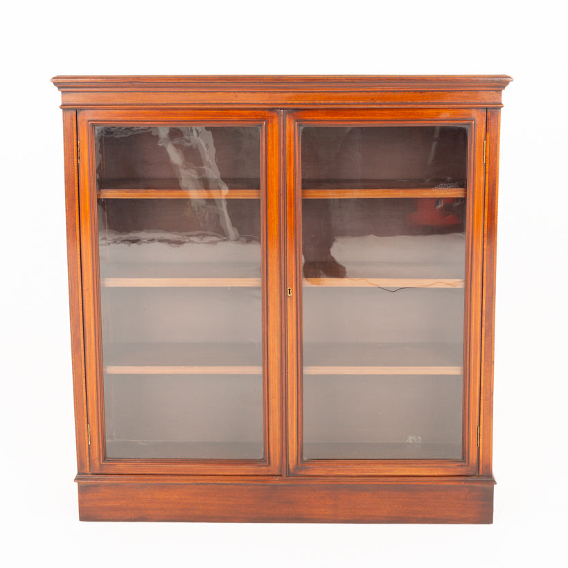 Mahogany Sheraton Revival Glazed Bookcase