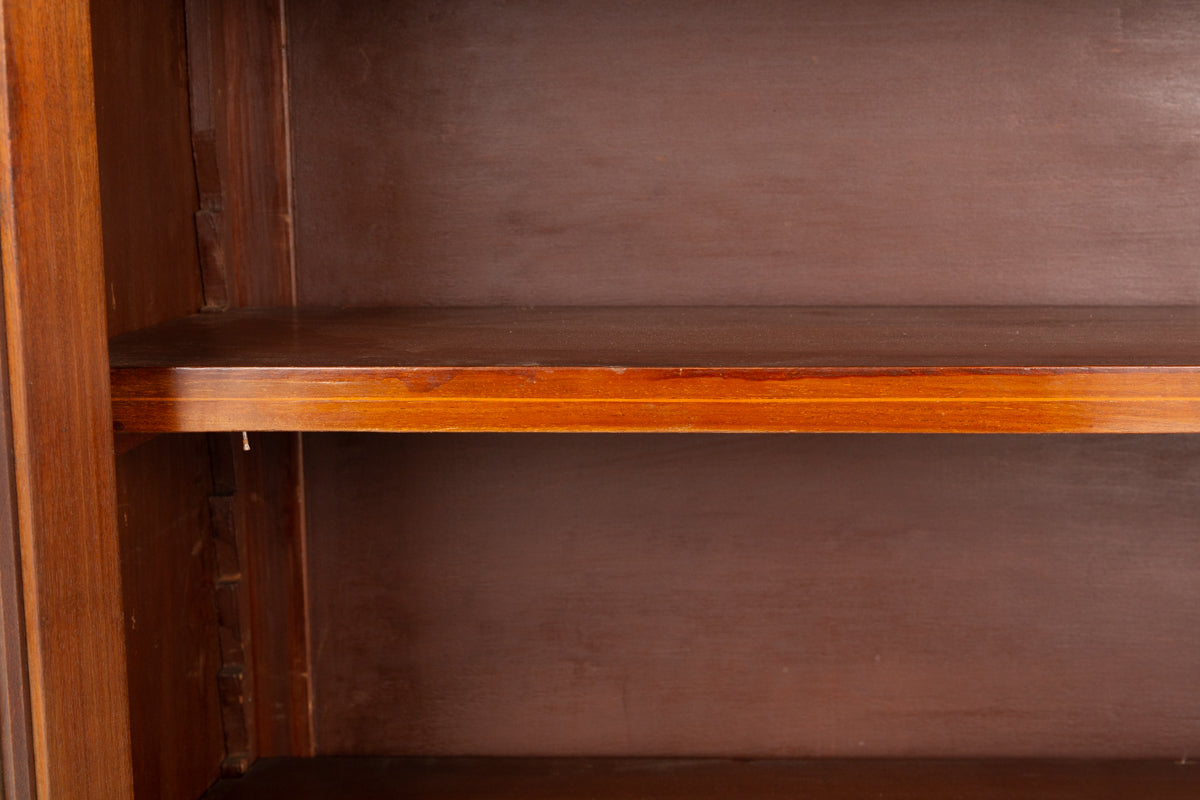 Mahogany Sheraton Revival Glazed Bookcase