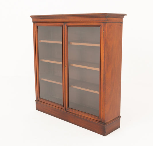 Mahogany Sheraton Revival Glazed Bookcase