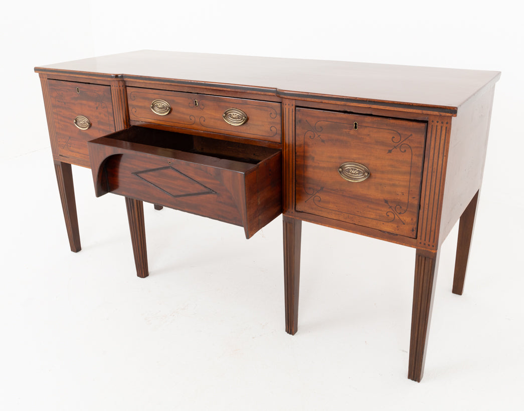 Quality Regency Mahogany Inlaid Sideboard