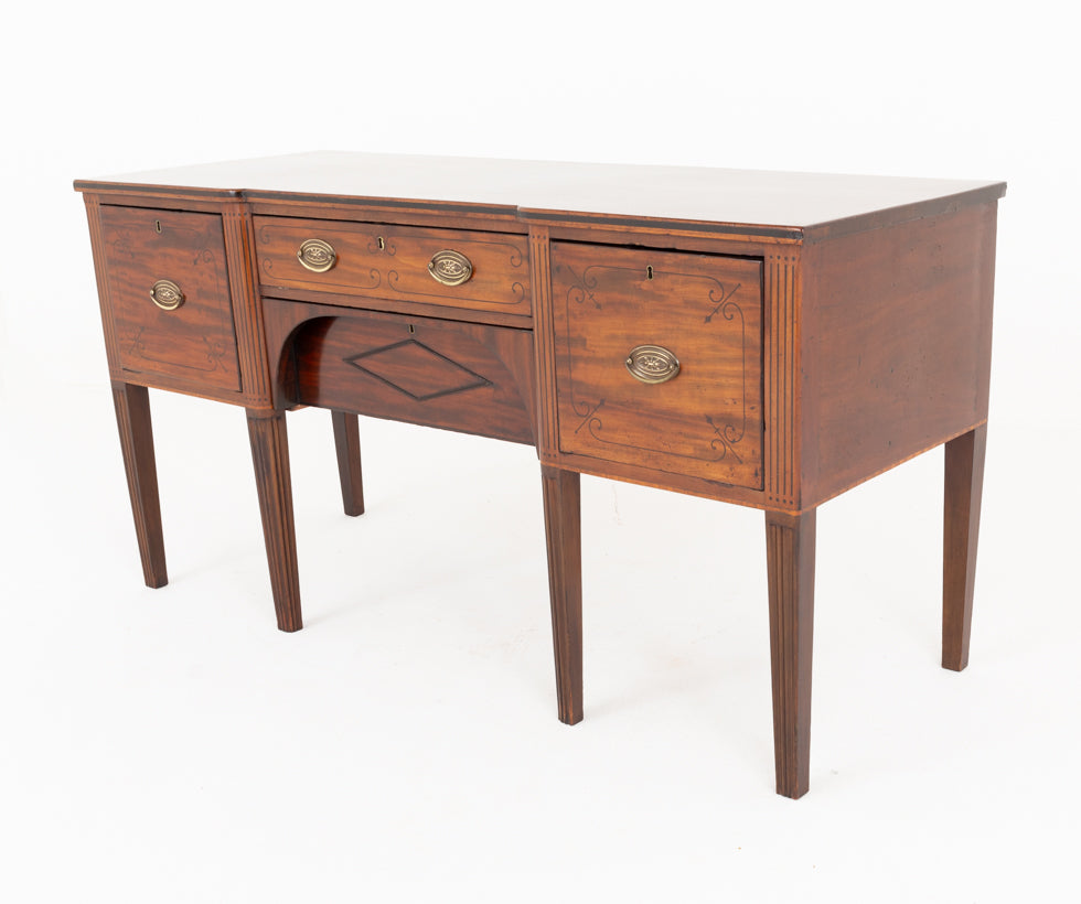 Quality Regency Mahogany Inlaid Sideboard