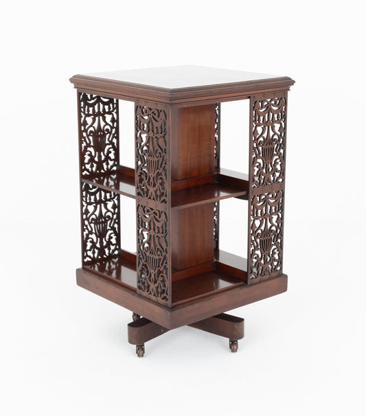 Pretty Sheraton Revival Mahogany Revolving Bookcase