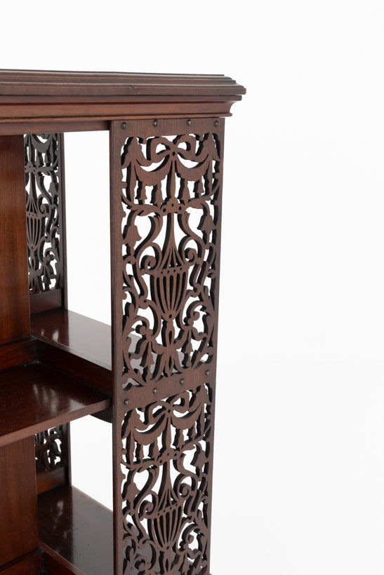 Pretty Sheraton Revival Mahogany Revolving Bookcase
