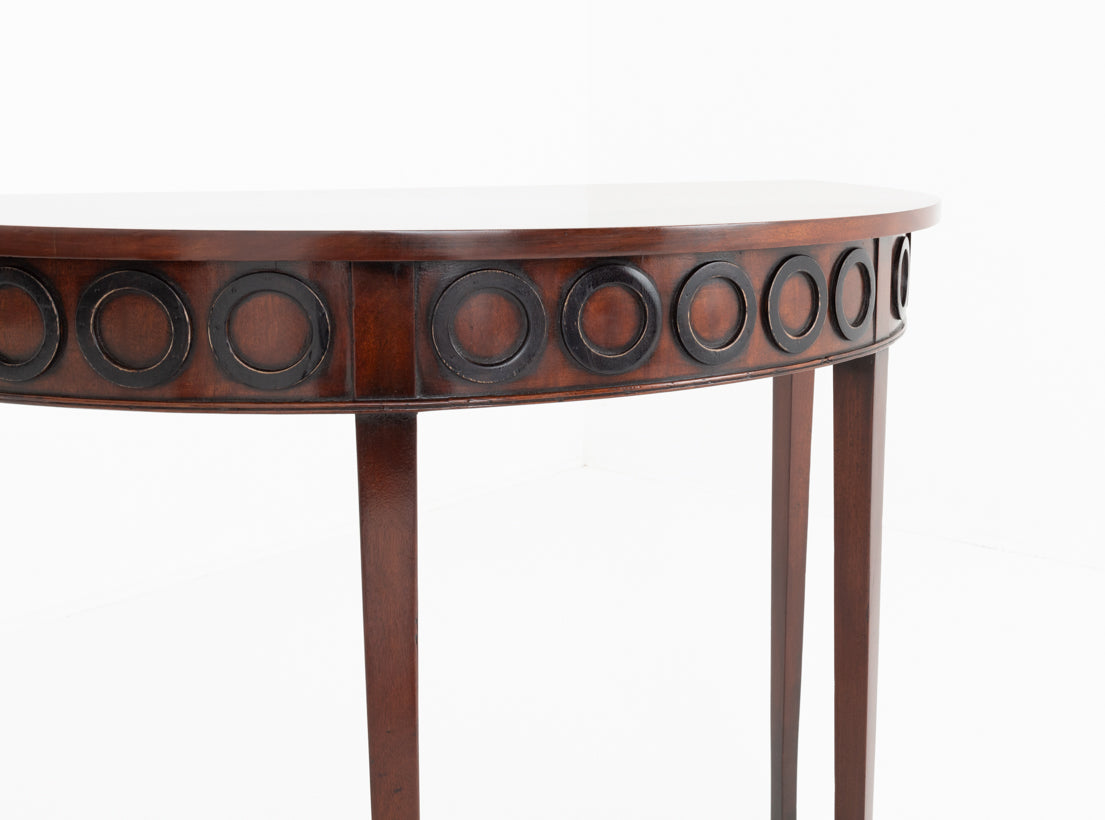 Pair of Georgian Mahogany Demi Lune Console Tables