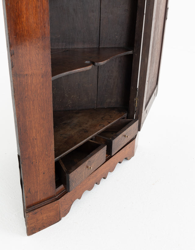 Georgian Oak Corner Cupboard