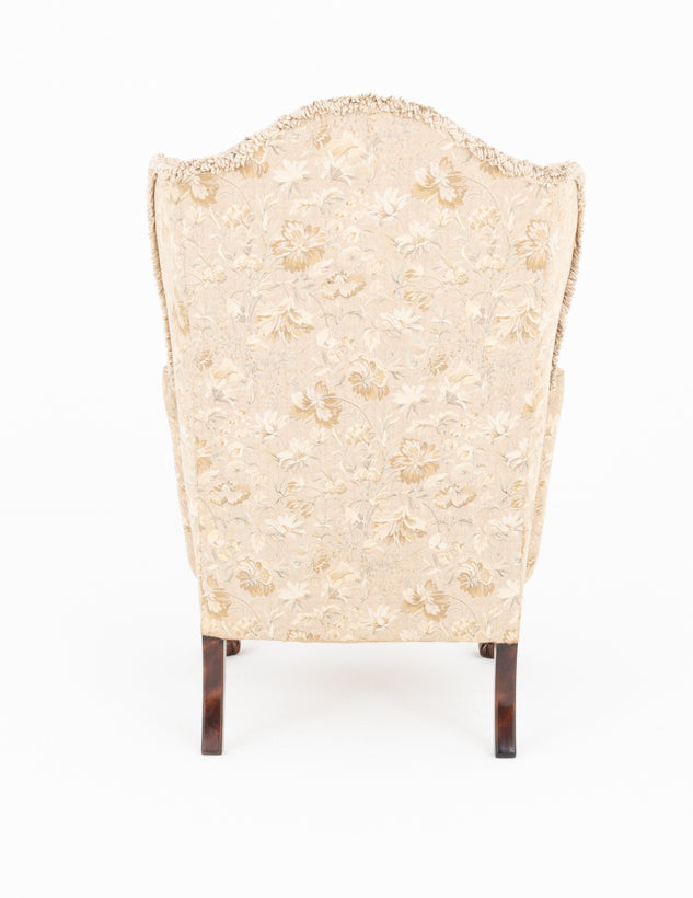 Chippendale Style Upholstered Wing Chair