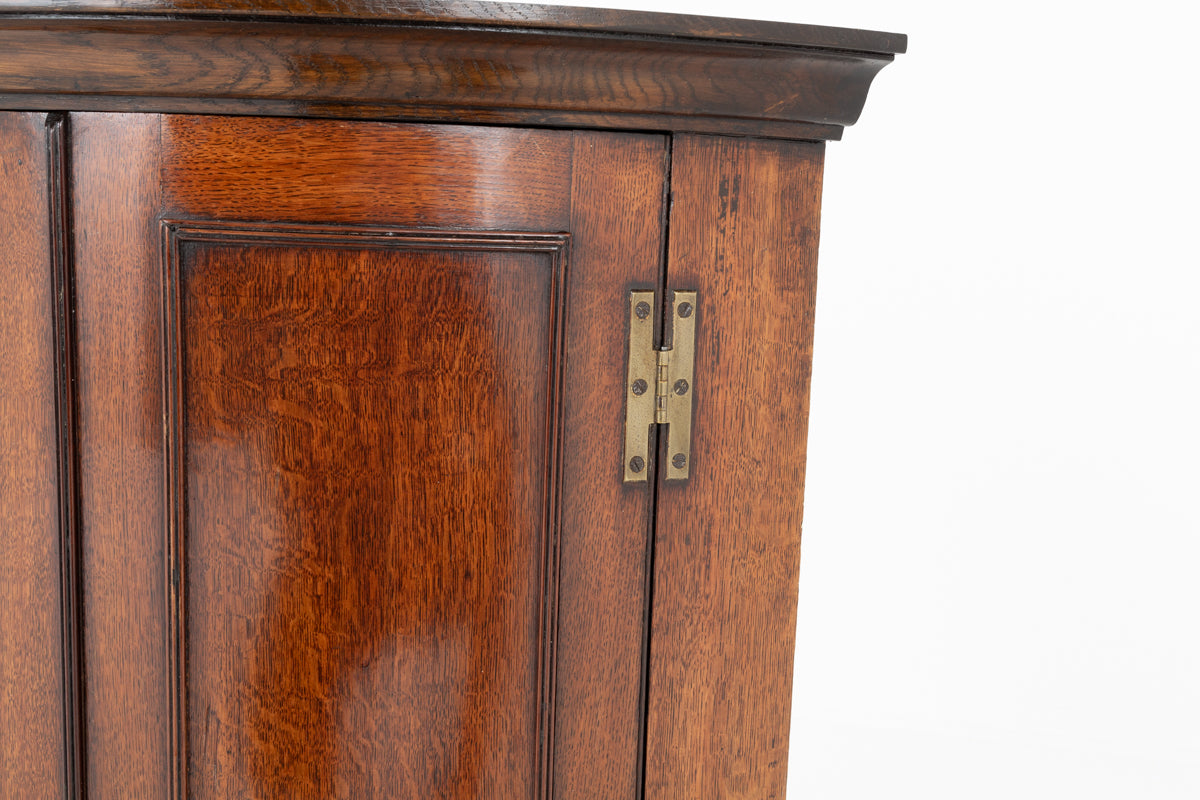 Georgian Oak Bow Corner Cupboard
