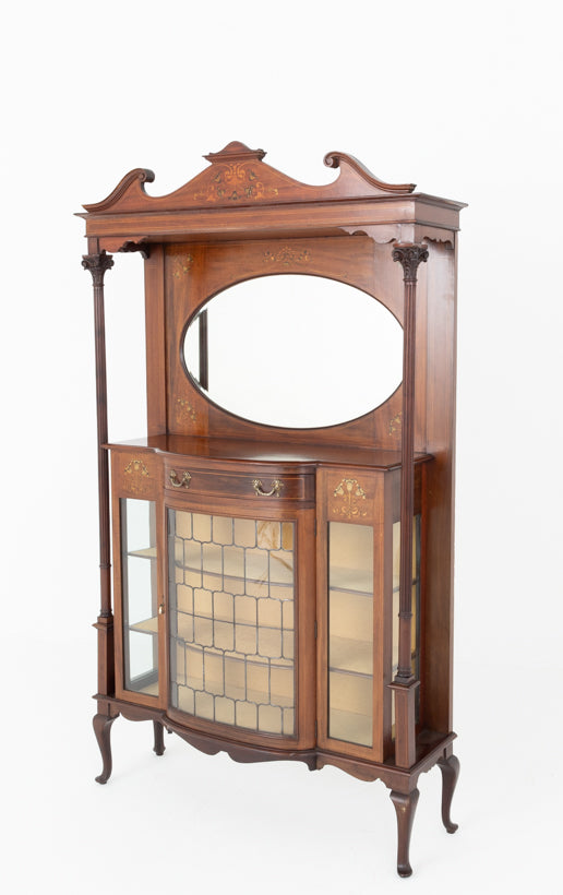 Impressive Art Nouveau Mahogany Display Cabinet