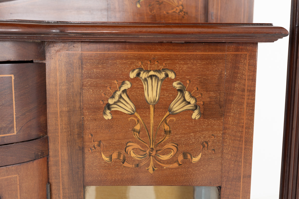 Impressive Art Nouveau Mahogany Display Cabinet