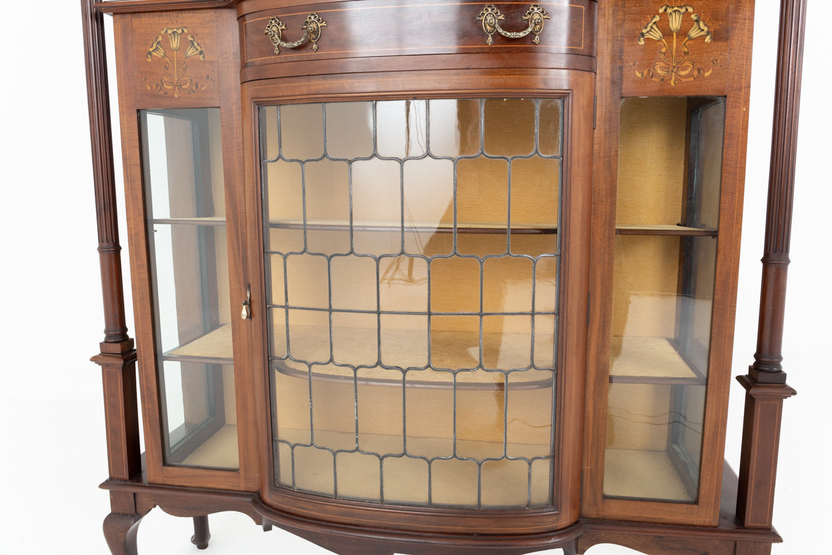 Impressive Art Nouveau Mahogany Display Cabinet