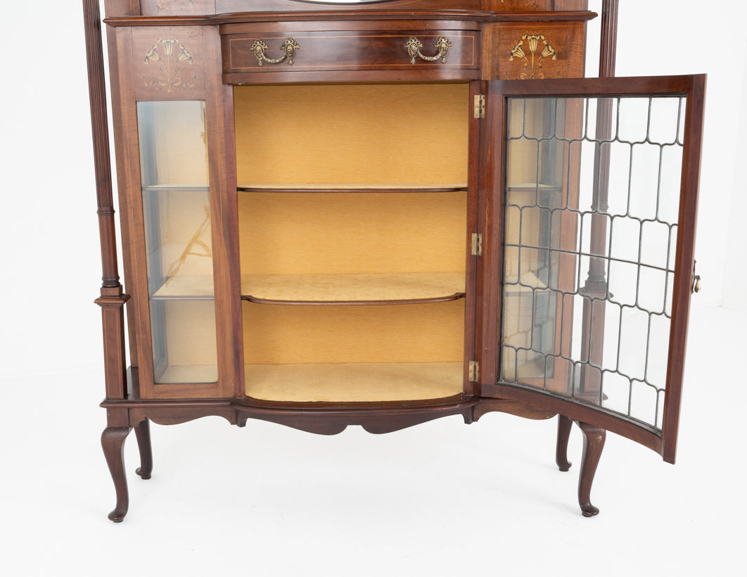 Impressive Art Nouveau Mahogany Display Cabinet