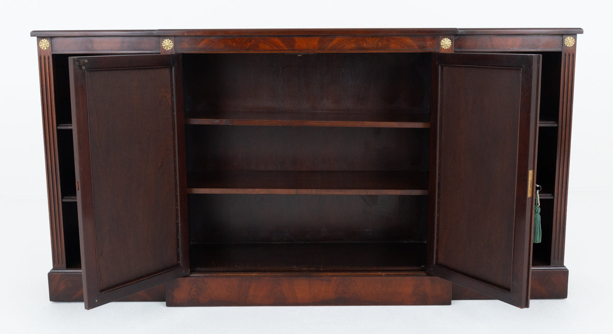 Regency Style Mahogany Breakfront Side Cabinet