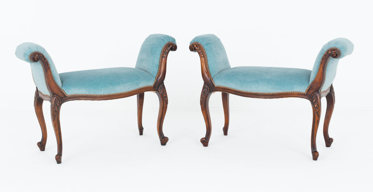 Superb Pair of Hepplewhite Style Mahogany Window Seats