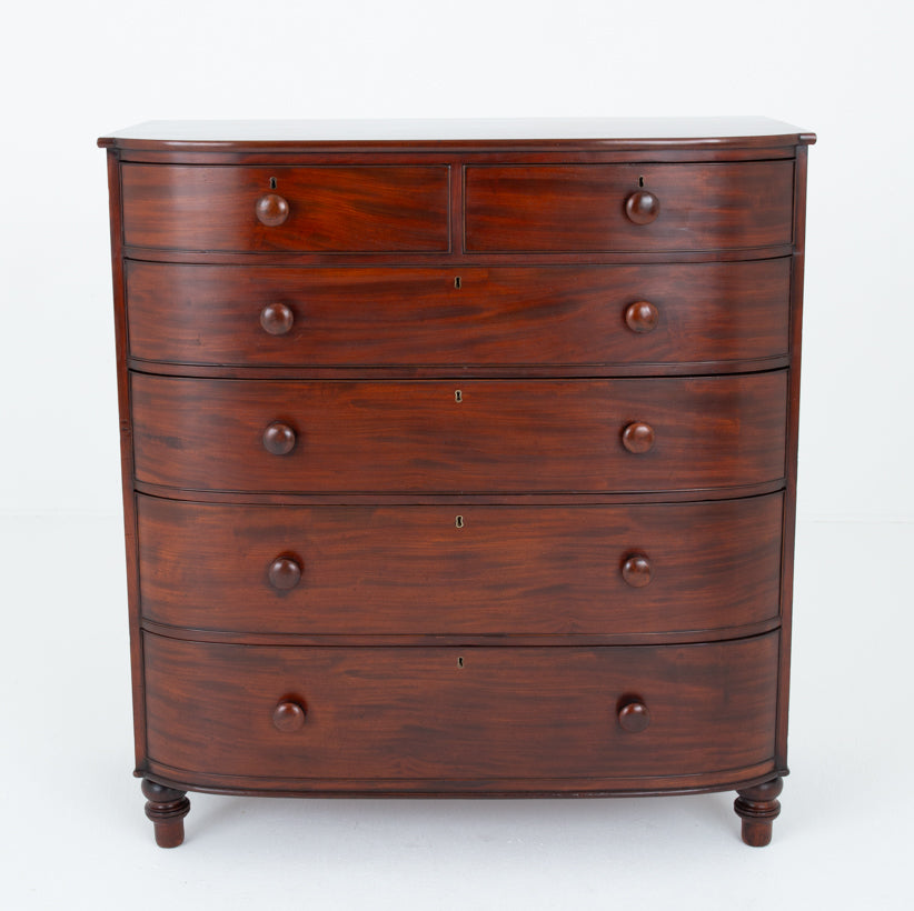 Large Regency "D" Front Chest of Drawers