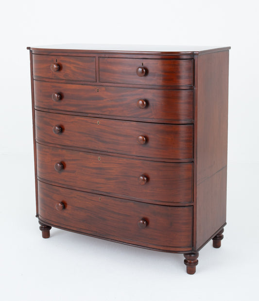 Large Regency "D" Front Chest of Drawers