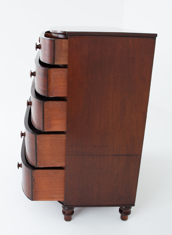 Large Regency "D" Front Chest of Drawers