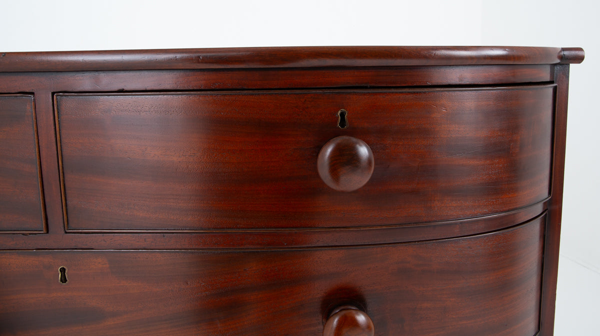 Large Regency "D" Front Chest of Drawers