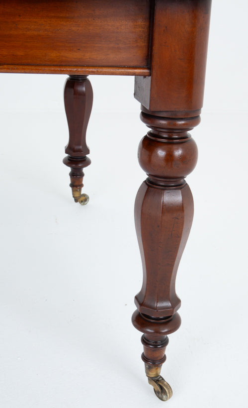 Victorian Mahogany 1 Leaf Extending Dining Table