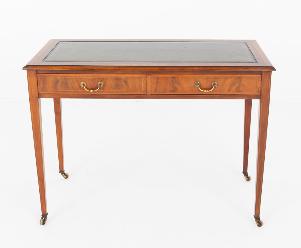 Sheraton Revival Mahogany 2 Drawer Writing Table