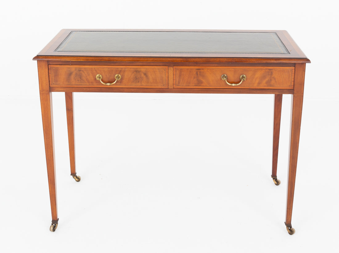 Sheraton Revival Mahogany 2 Drawer Writing Table