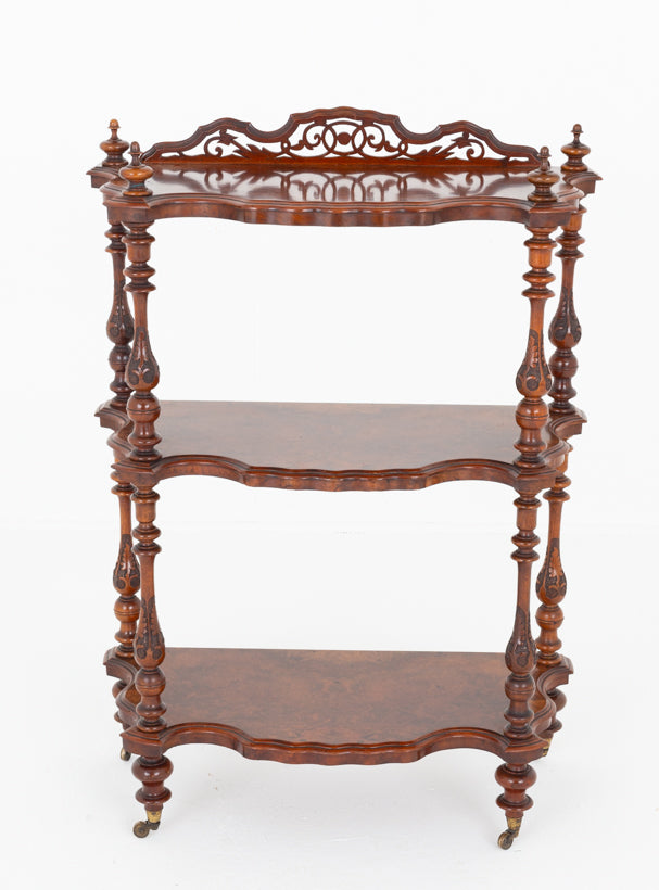 Excellent Quality Victorian Burr Walnut Whatnot