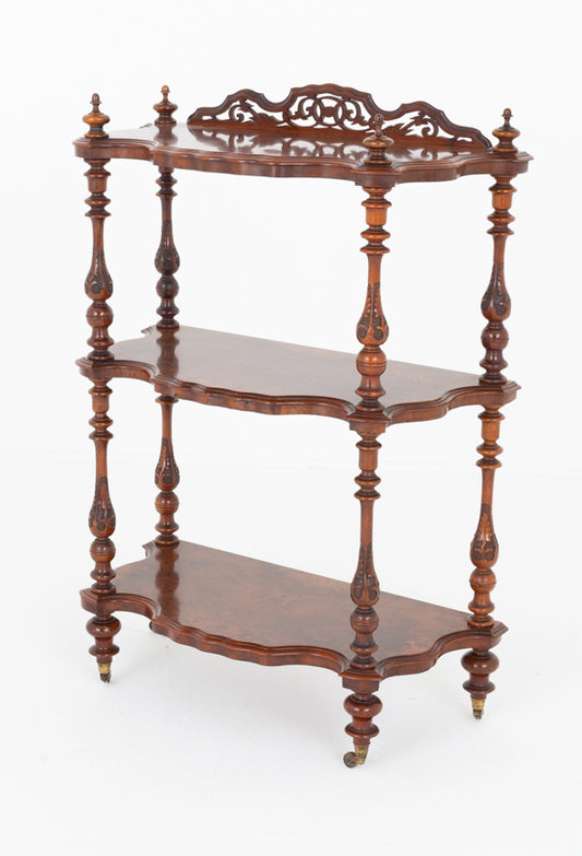 Excellent Quality Victorian Burr Walnut Whatnot