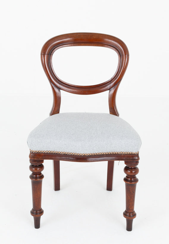 Set of 6 Victorian Mahogany Balloon Back Dining Chairs