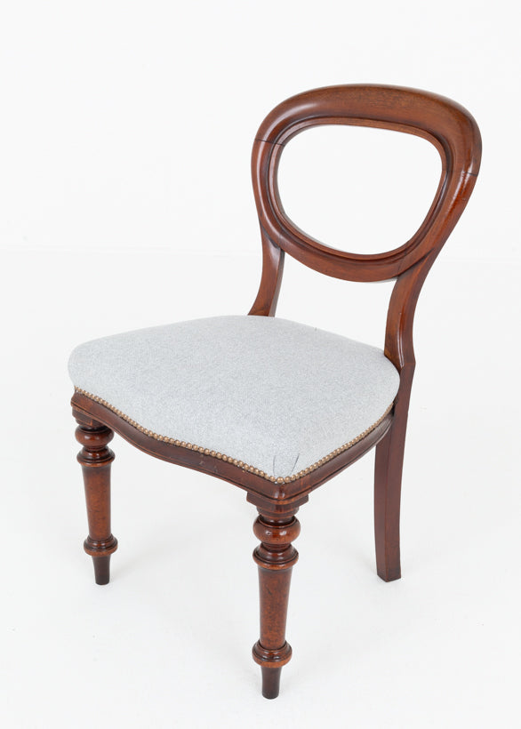 Set of 6 Victorian Mahogany Balloon Back Dining Chairs