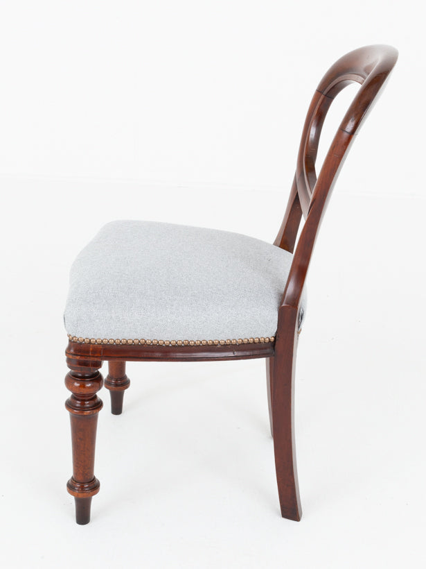 Set of 6 Victorian Mahogany Balloon Back Dining Chairs