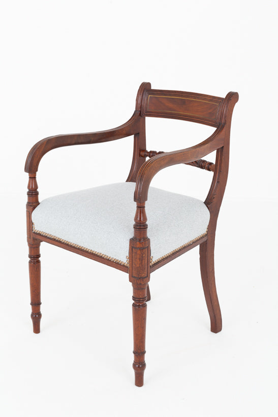 Pair of Regency Mahogany Elbow Chairs