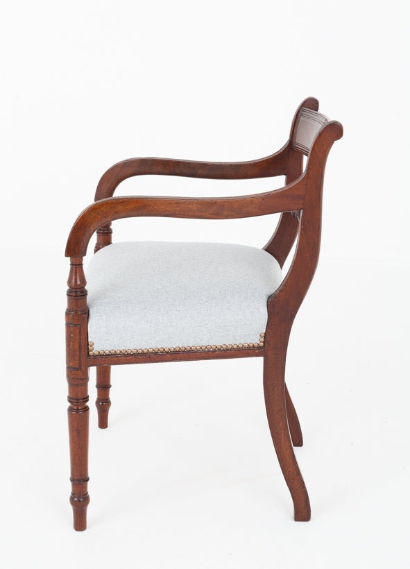 Pair of Regency Mahogany Elbow Chairs