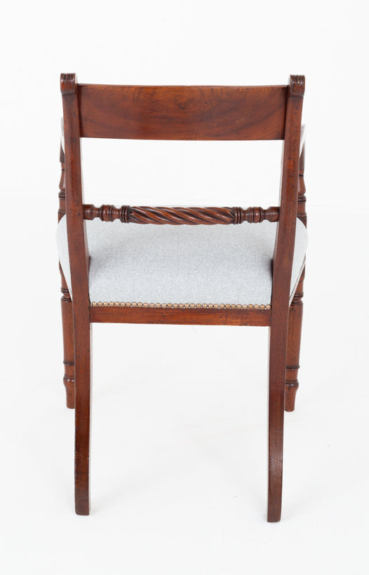 Pair of Regency Mahogany Elbow Chairs