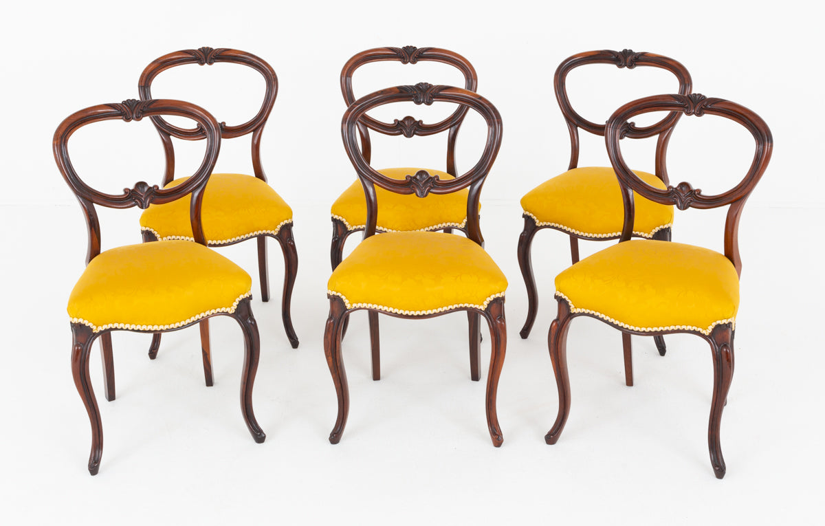 Set of 6 Victorian Rosewood Dining Chairs