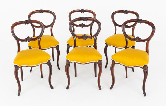 Set of 6 Victorian Rosewood Dining Chairs