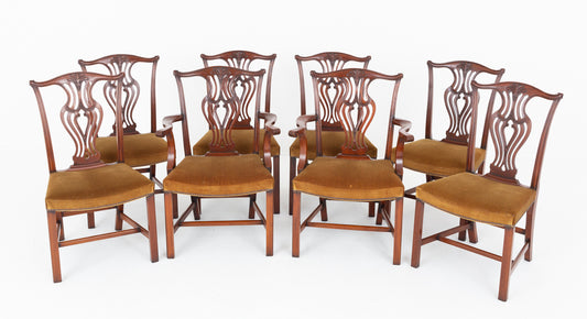 Set of 8 Mahogany Hepplewhite Style Dining Chairs