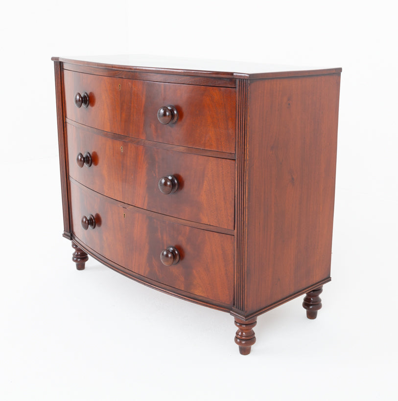 Regency Mahogany Bow Fronted Chest of Drawers