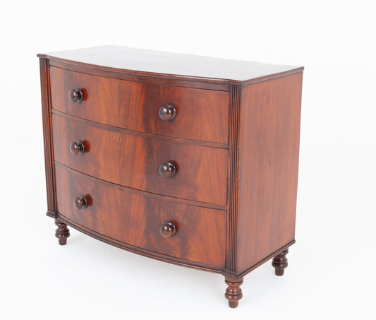 Regency Mahogany Bow Fronted Chest of Drawers