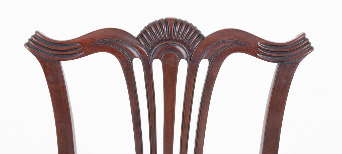 Pair of Mahogany Chippendale Style Arm Chairs