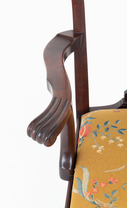Pair of Mahogany Chippendale Style Arm Chairs