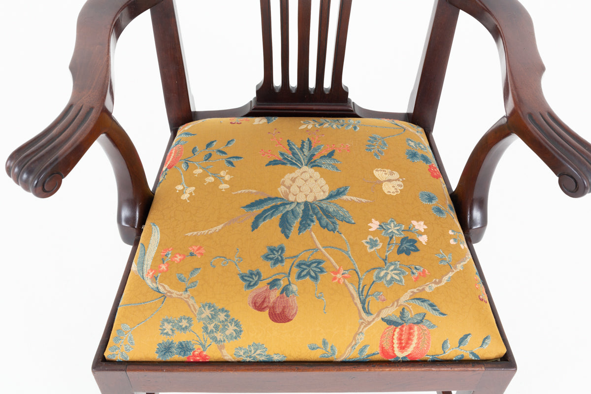 Pair of Mahogany Chippendale Style Arm Chairs