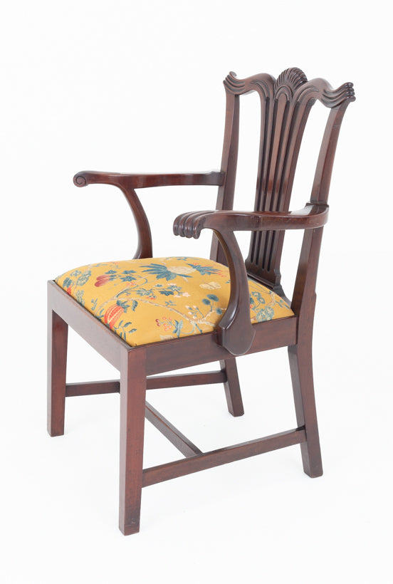 Pair of Mahogany Chippendale Style Arm Chairs