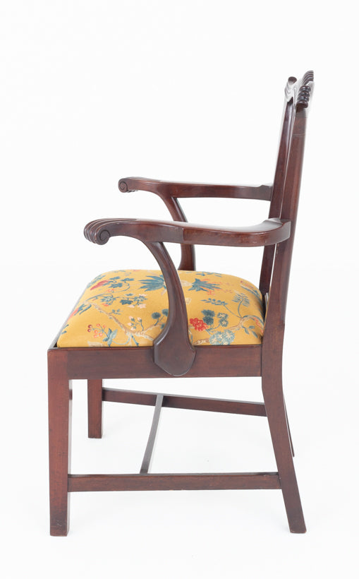 Pair of Mahogany Chippendale Style Arm Chairs