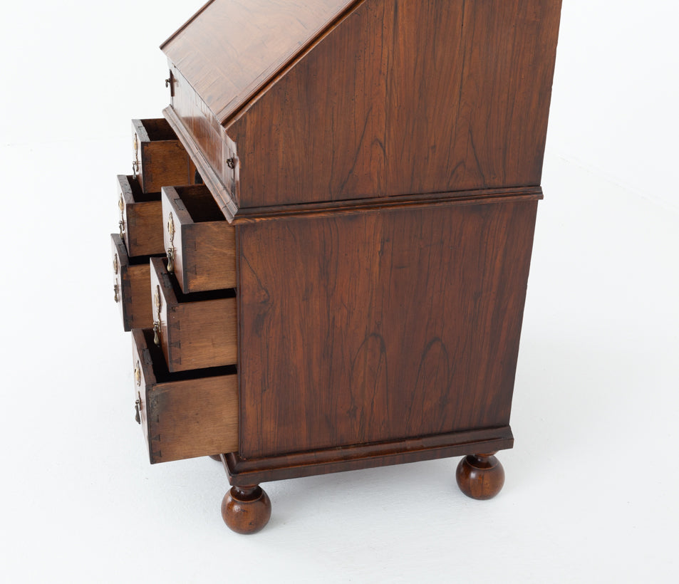 William and Mary Walnut Kneehole Bureau