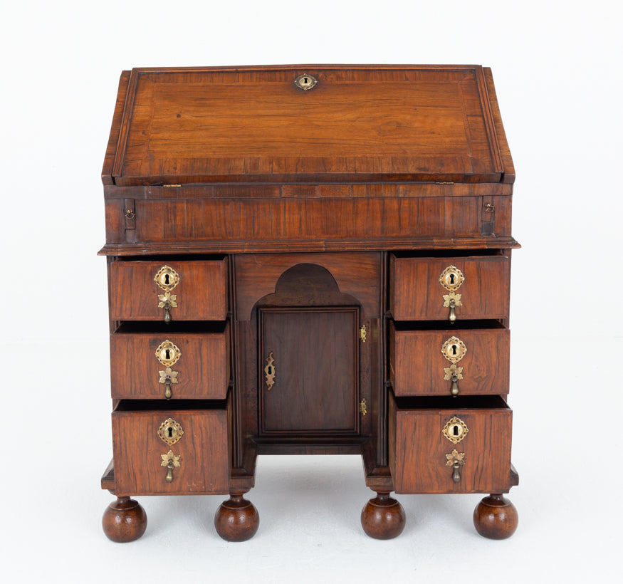 William and Mary Walnut Kneehole Bureau