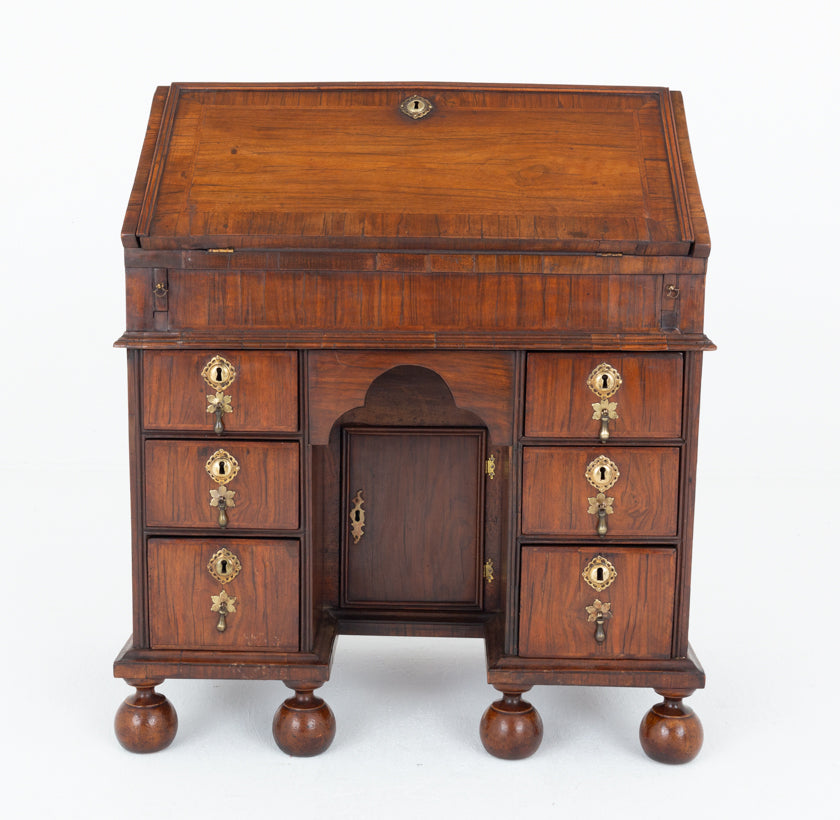 William and Mary Walnut Kneehole Bureau